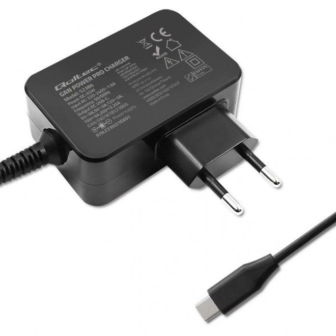 Încărcător GaN Negru Qoltec 65W USB-C