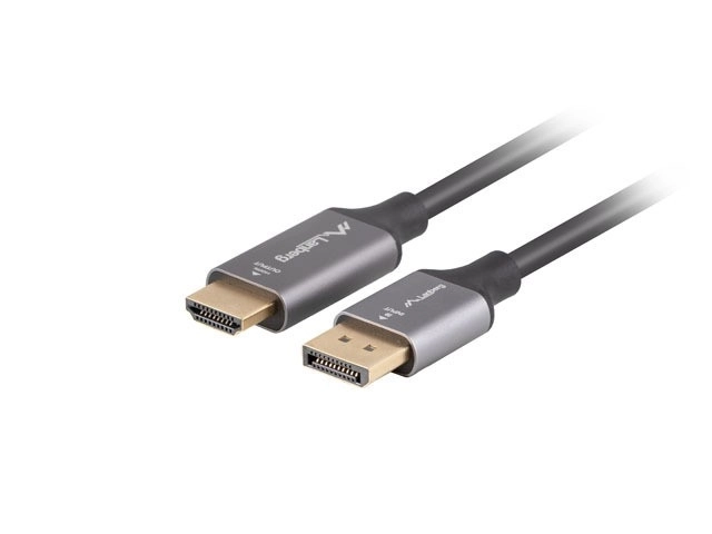 Cablu DisplayPort la HDMI 4K 1M negru-argintiu