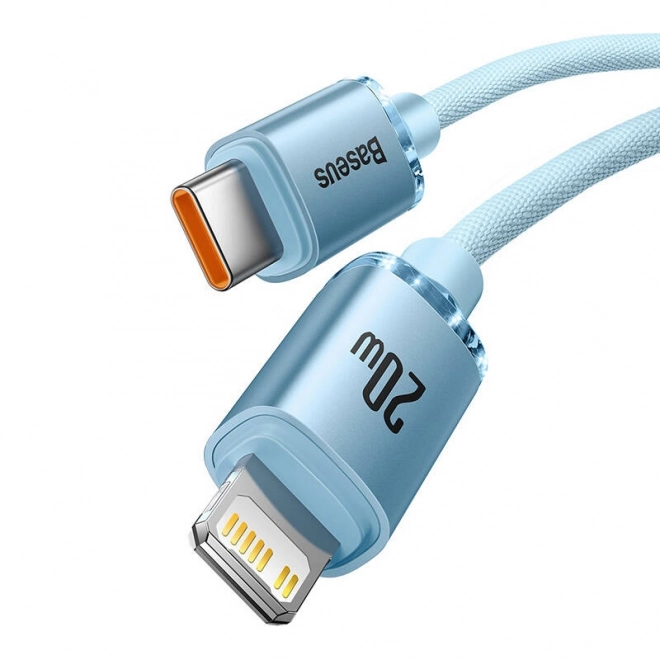 Cablu USB-C la iP Baseus Crystal Shine, 20W, 2m (albastru)