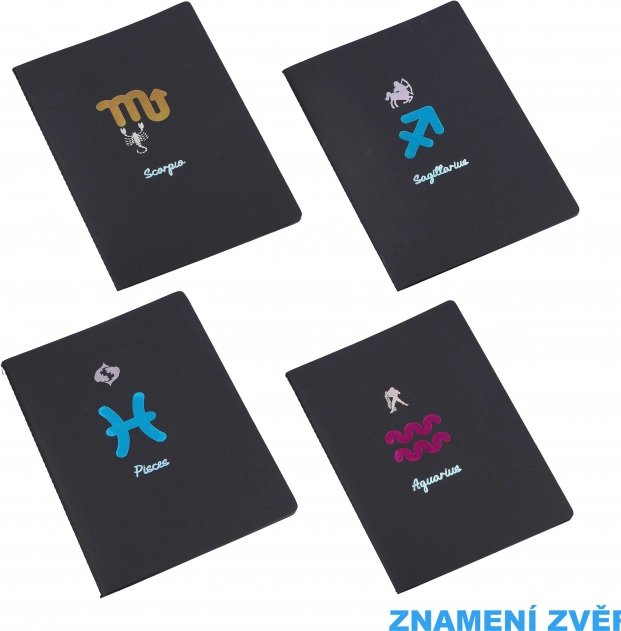 Bloc de notițe Zodiac 18,5x25,5 cm cu 26 pagini liniate negre
