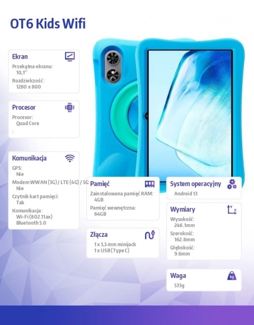 Tablet pentru copii OT6 WiFi 10 inch