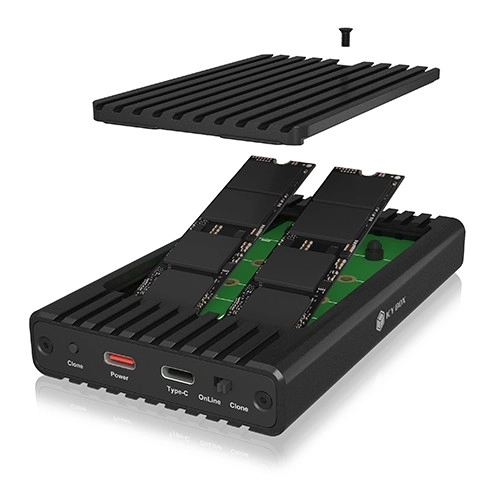 Carcasa cu clonare pentru 2 SSD NVMe