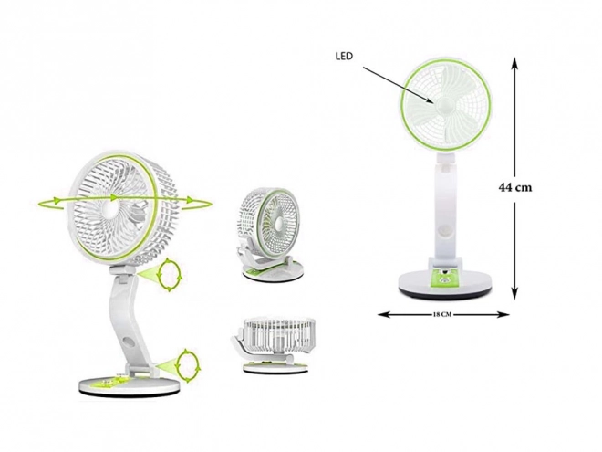 Ventilator portabil pliabil cu lumină LED