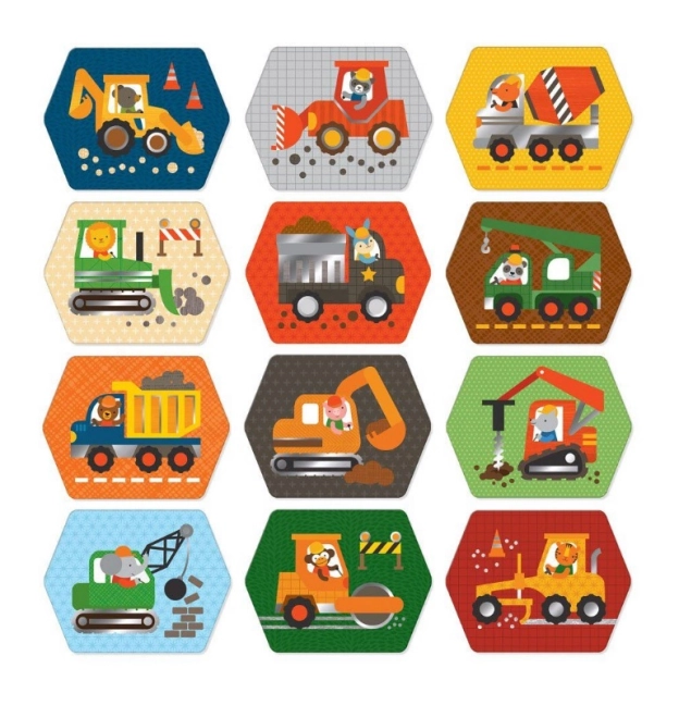 Autocolante Ilustrate cu Mașini de Construcții