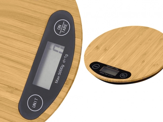 Cântar digital de bucătărie din bambus până la 5 kg