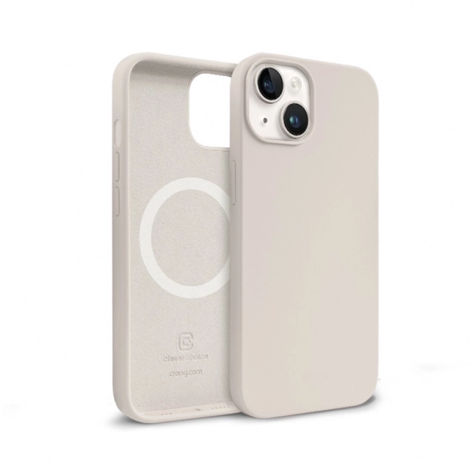 Husă Magnetică Color Cover pentru iPhone 14 și iPhone 13 Bej