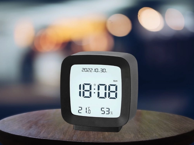 Ceas deșteptător digital cu ecran LCD și măsurare a temperaturii și umidității