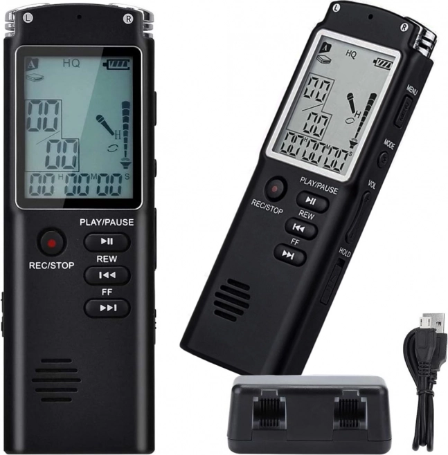 Diktafon MP3 cu memorie de 8GB și microfon sensibil