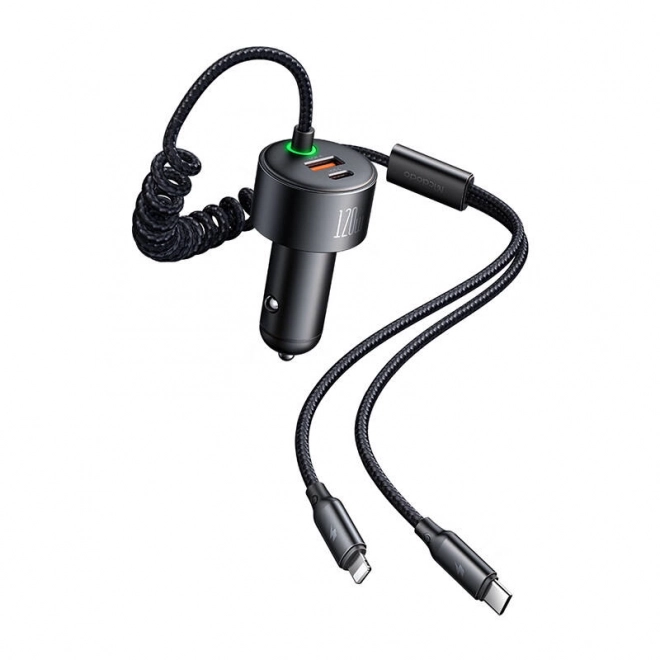 Încărcător auto cu cabluri retractabile Mcdodo USB-C și Lightning, 120W