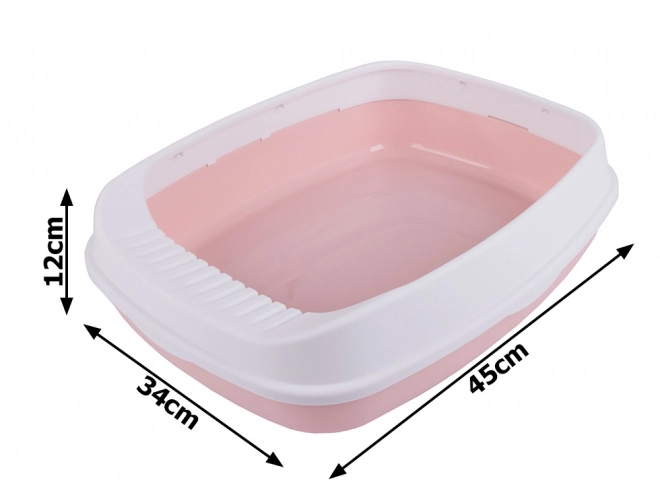 Toaletă deschisă pentru pisici cu ramă și lopată mare