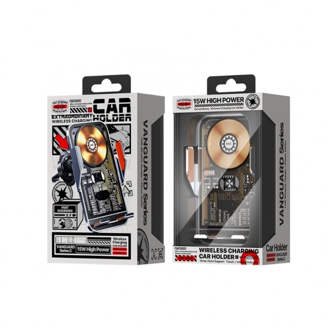 Suport auto wireless cu încărcare 15W