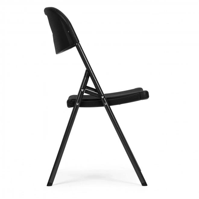 Set 2 scaune pliabile ModernHome, structură metalică, HDPE, negru