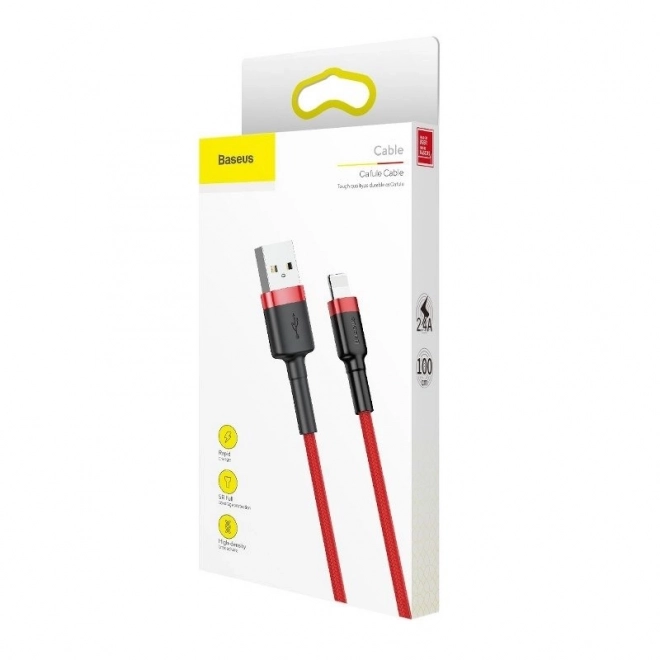Cablu USB Lightning Baseus Cafule, 3m, 2A, roșu