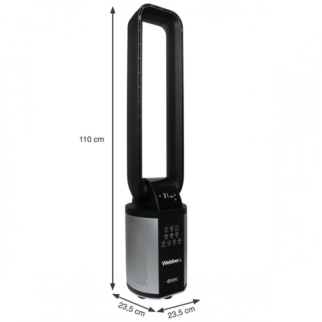 WEBBER WB1820 ventilator negru fără palete cu umidificator de aer