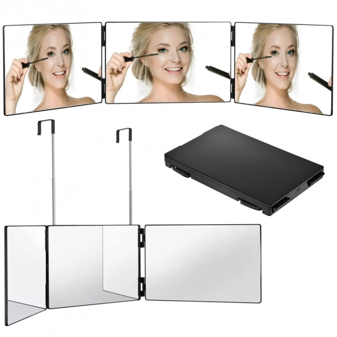 Oglindă pliabilă pentru cosmetice cu trei panouri