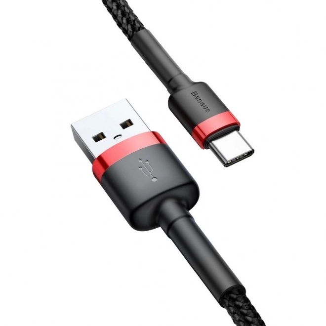 Cablu USB-C 3A Baseus Cafule 1m roșu-negru