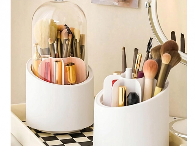 Organizator rotativ pentru cosmetice cu capac
