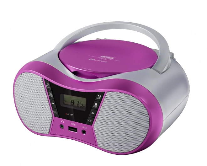 CD player portabil cu Bluetooth și USB roz