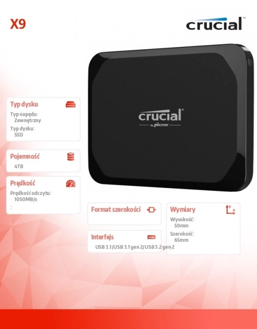 Dysk SSD portabil Crucial