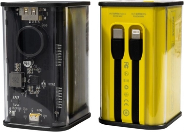 Baterie externă WEKOME 20000 mAh cu cabluri integrate USB‑C și Lightning, PD 20 W și QC 3.0 22,5 W