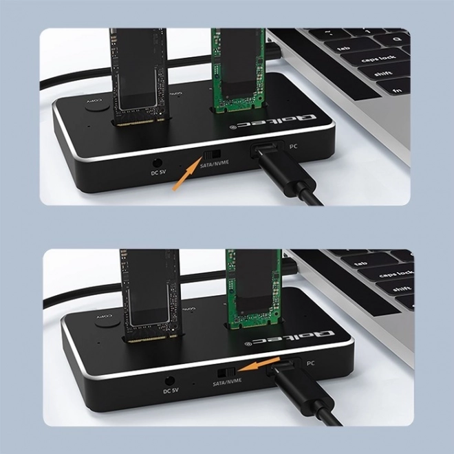 Stație de andocare SSD M.2 NVMe SATA USB-C Dual 4TB