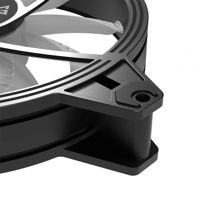 Ventilator negru ARGB silențios 140 mm cu palete inverse