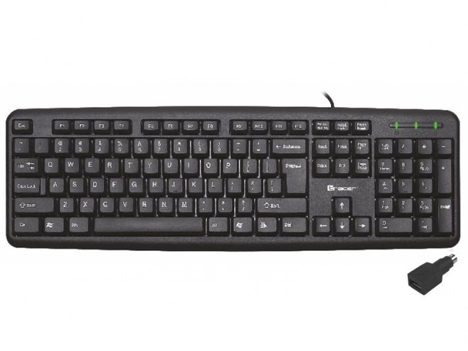Tastatură Tracer Maverick neagră cu adaptor USB + PS2