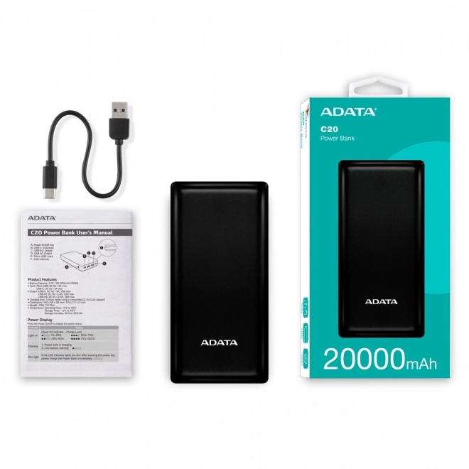 Powerbank USB-C 20000mAh negru
