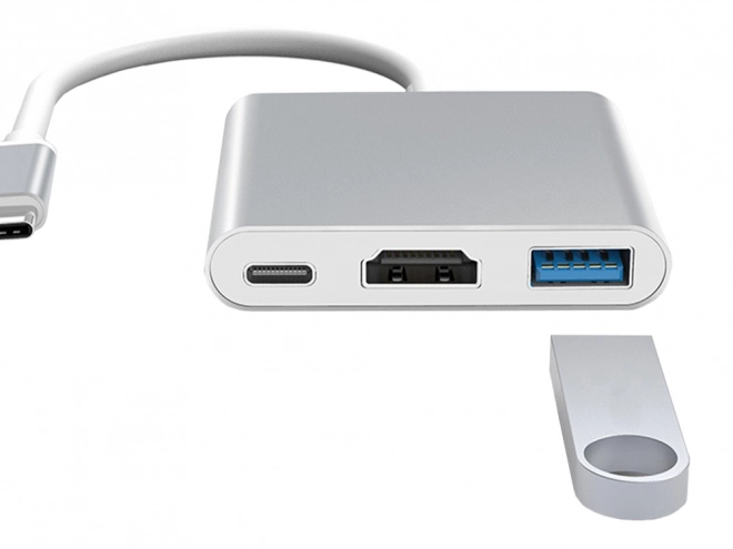Adaptor hub 3 in 1 usb-c usb 3.0 hdmi 4k