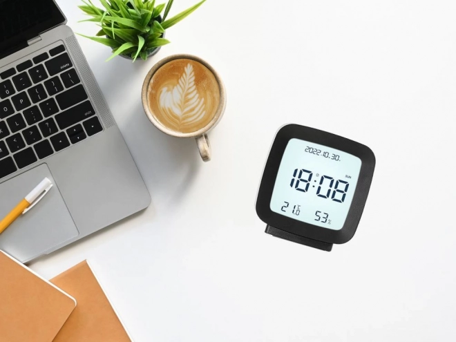 Ceas deșteptător digital cu ecran LCD și măsurare a temperaturii și umidității