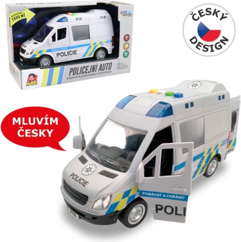 Autoutilitară de poliție cu sunet și lumină, mecanism cu inerție 21 cm