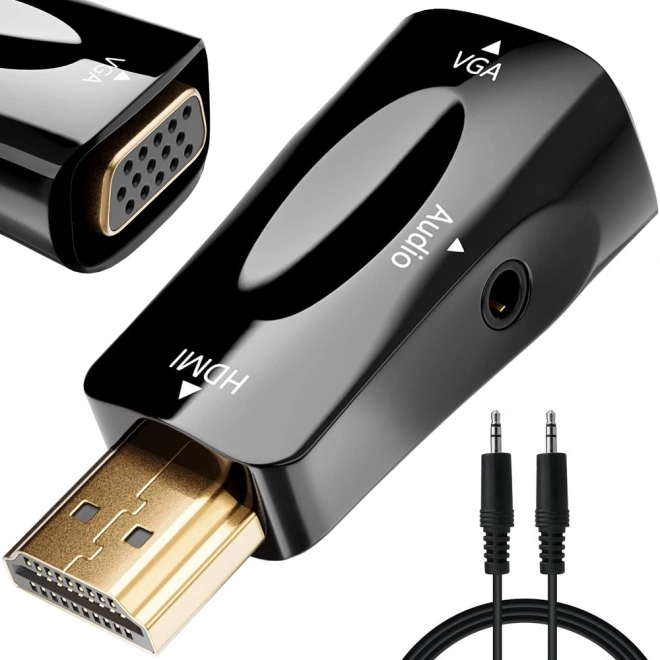 Adaptor Convertor HDMI la VGA cu Jack Audio
