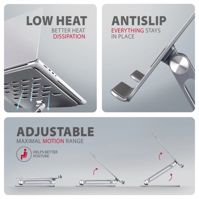 Suport pentru laptop AXAGON STND-LQ din aluminiu, 10-16", unghi ajustabil