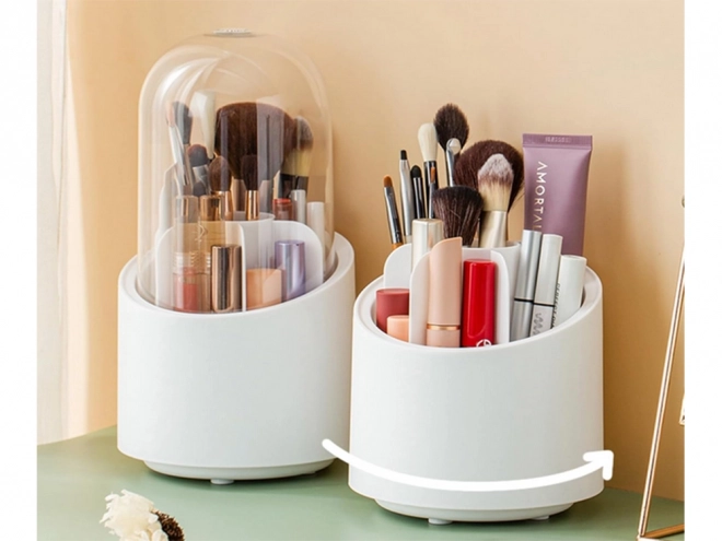 Organizator rotativ pentru cosmetice cu capac