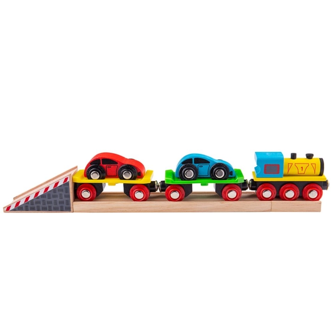 Tren colorat cu mașini pentru joacă creativă