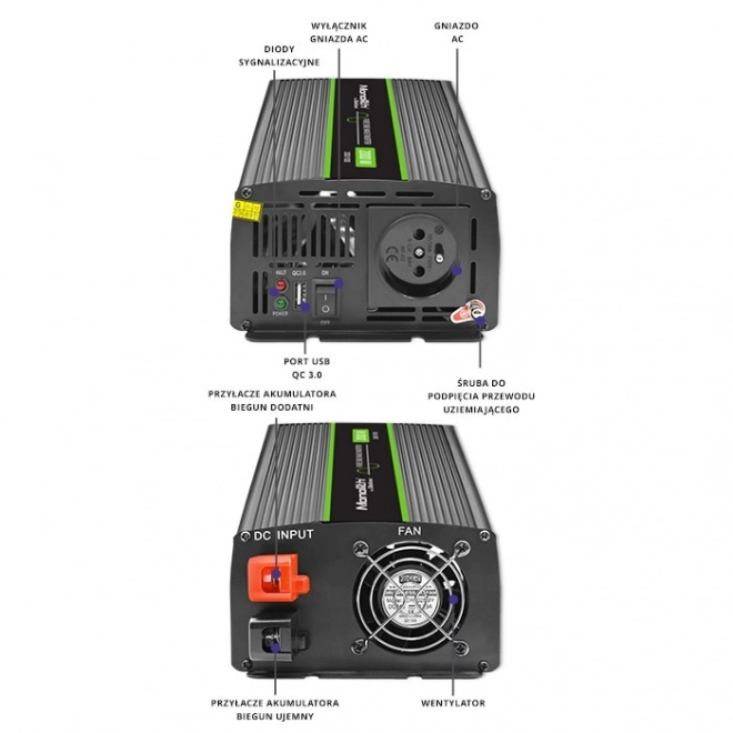 Convertor de tensiune Qoltec Ciptal Sinus 1000W