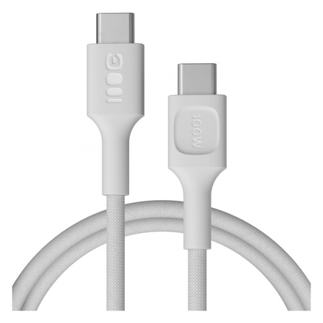 Cablu USB-C la USB-C PowerStream 100W alb împletit 1,2m