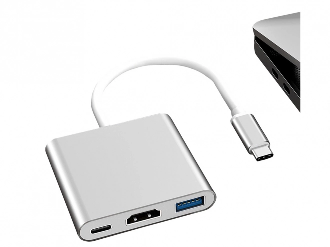 Adaptor hub 3 in 1 usb-c usb 3.0 hdmi 4k