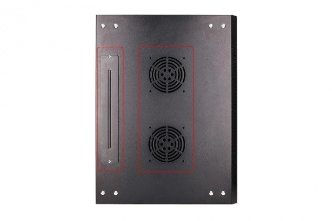 Dulap suspendat rack 4U 600x450 negru cu uși de sticlă