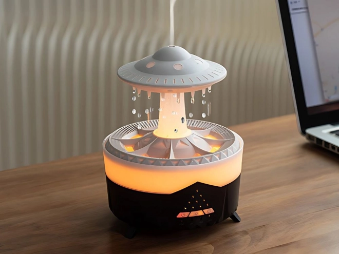 Difuzor de aromă UFO cu umidificator și lampă LED