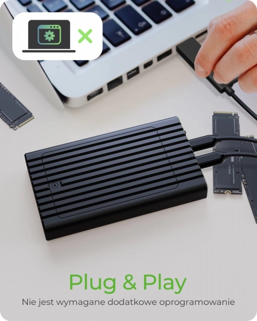 Carcasa cu clonare pentru 2 SSD NVMe
