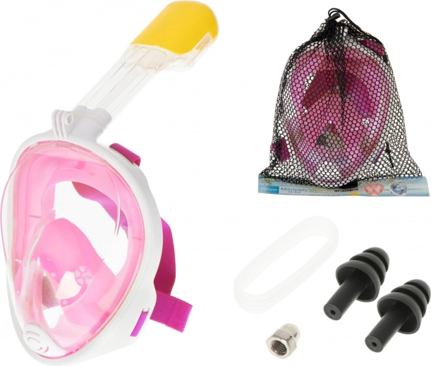 Masca de snorkeling facială completă pliabilă S/M roz