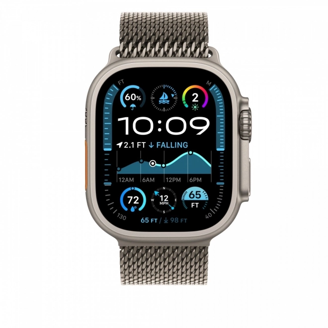 Brățară milaneză din titan natural pentru carcasă 49 mm, mărime S