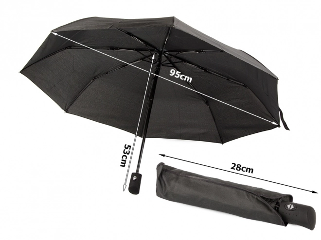 Umbrelă pliabilă automată unisex neagră