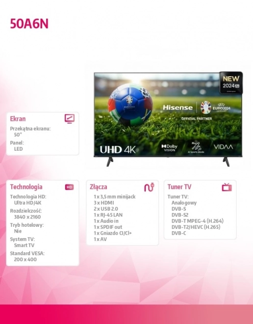 Televizor LED de 50 de inci 50A6N