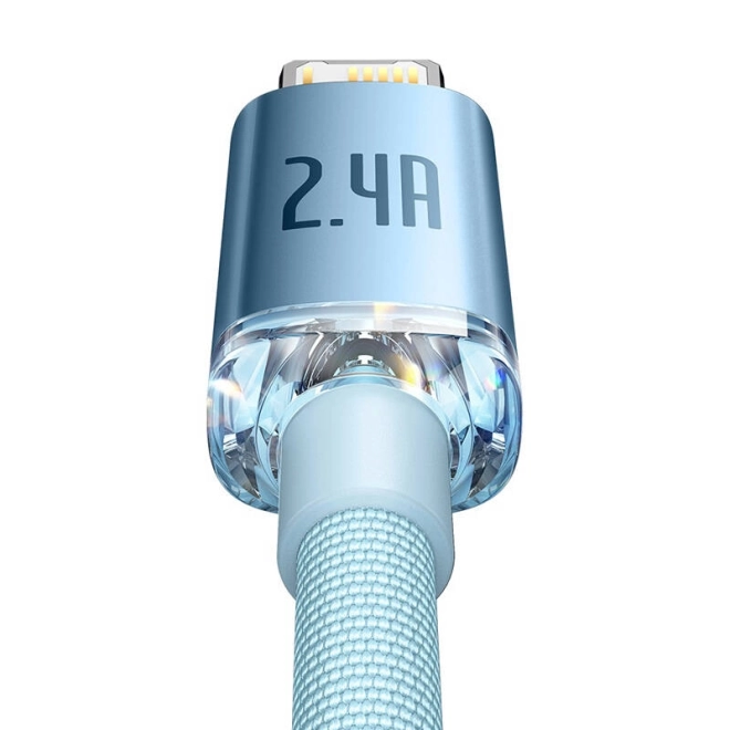Cablu usb ip baseus crystal shine, 2,4a, 2m albastru