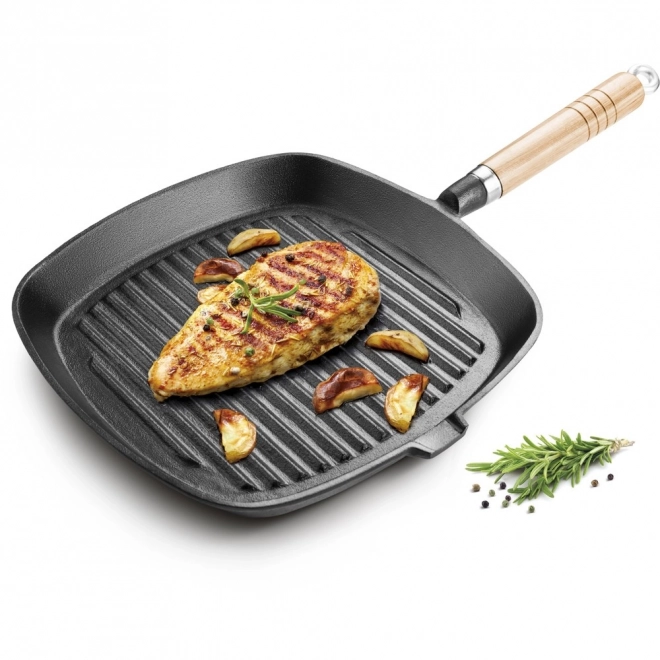 Tigaie grill din fontă 24cm