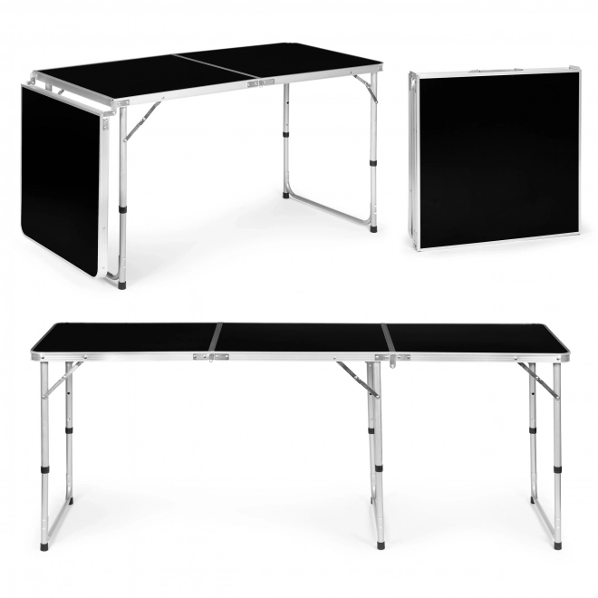 Masa turistică masă pliabilă camping blat negru 180 x 60 cm