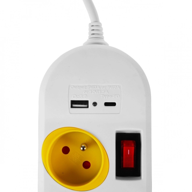 Prelungitor cu 4 prize și USB A/C Maclean