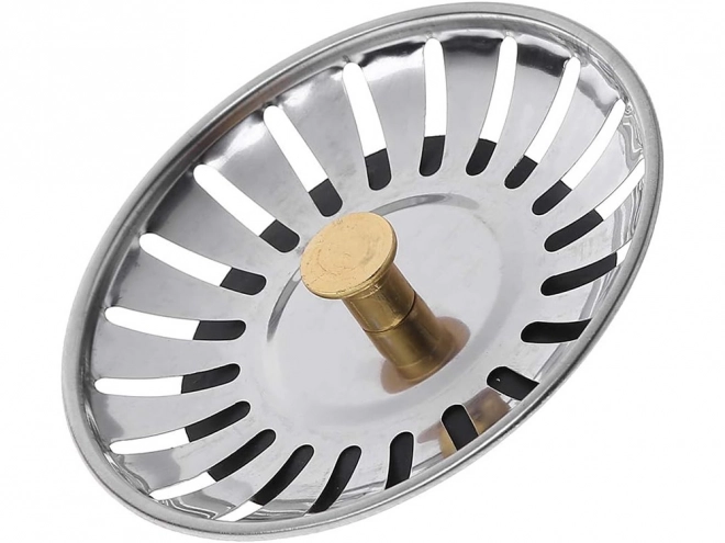Sită metalică pentru chiuvetă cu coș mare și sifon